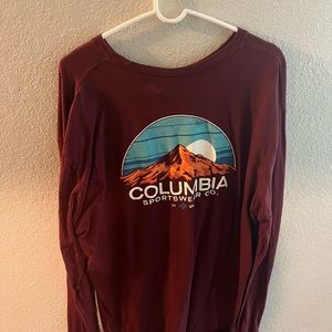 Maroon Columbia Sportswear Long Sleeve Cotton Shirt Size XXL